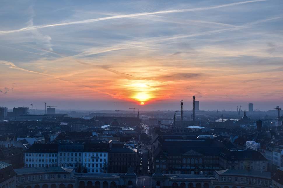 Sonnenuntergang über Kopenhagen