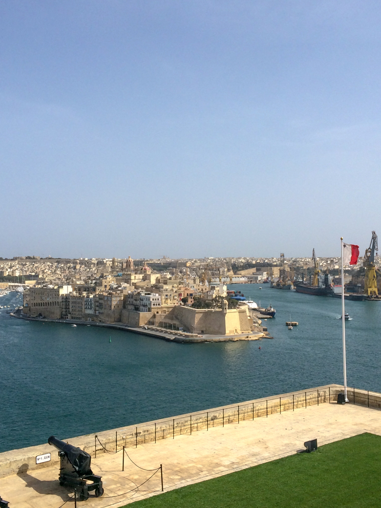 barrakka gardens looking over water of grand harbour in malta