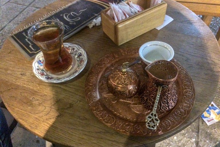 turkish coffee on brass platter things to do in sarajevo