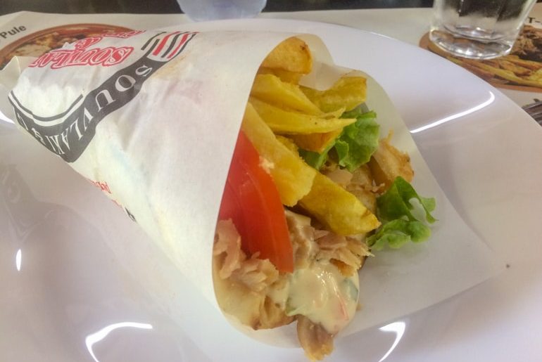 greek gyro with fries and veggies rolled up places to visit in tirana