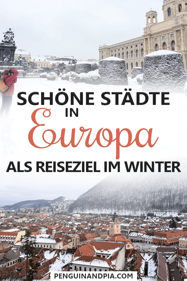 Schöne Städte in Europa im Winter
