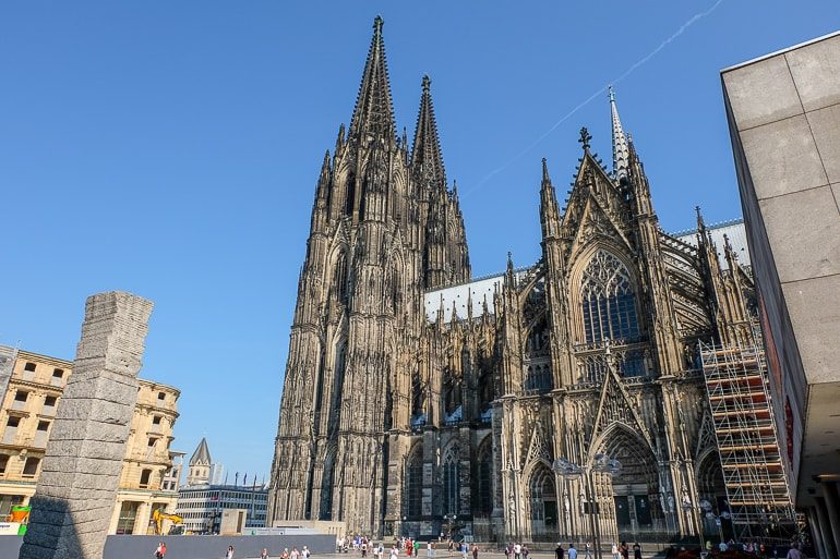 dark cathedral and public square hostels in germany cologne downtown