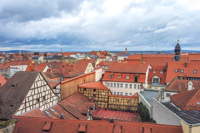 german old town with red clay roofs