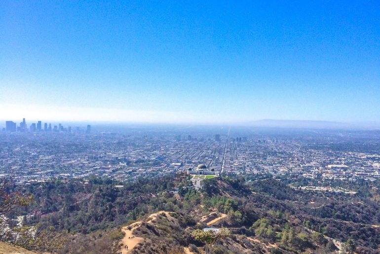 city views from up on mountain with blue sky best places to visit in los angeles griffith