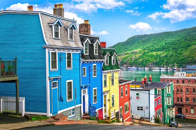 colourful wooden houses on hill canada sightseeing newfoundland