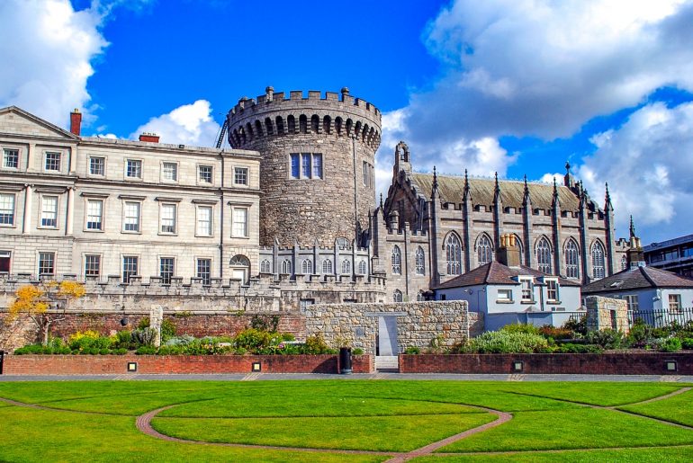 stone castle turret and green grass in front things to do in dublin