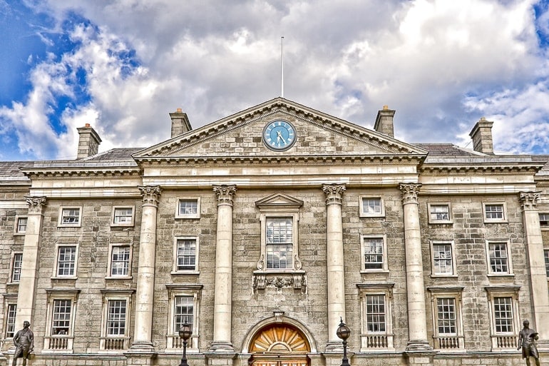 old stone college entrance with pillars things to do in dublin