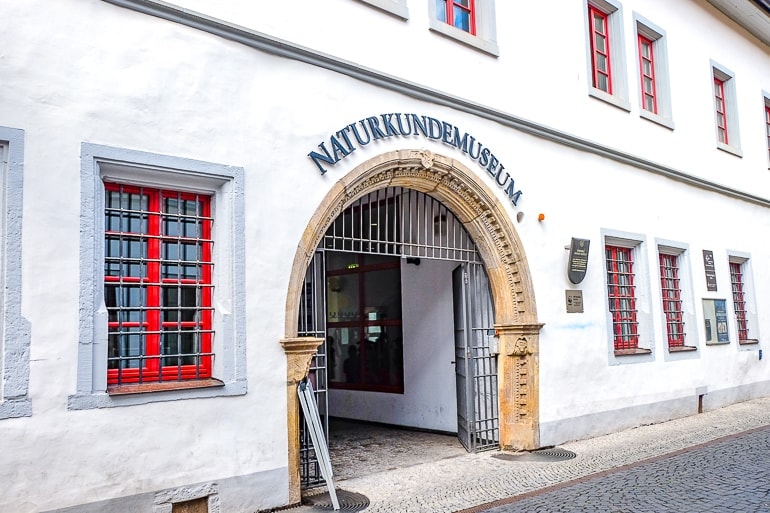 circular entrance in alley of museum in erfurt germany