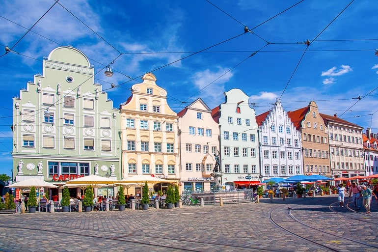 colourful town houses with public square in augsburg germany itinerary