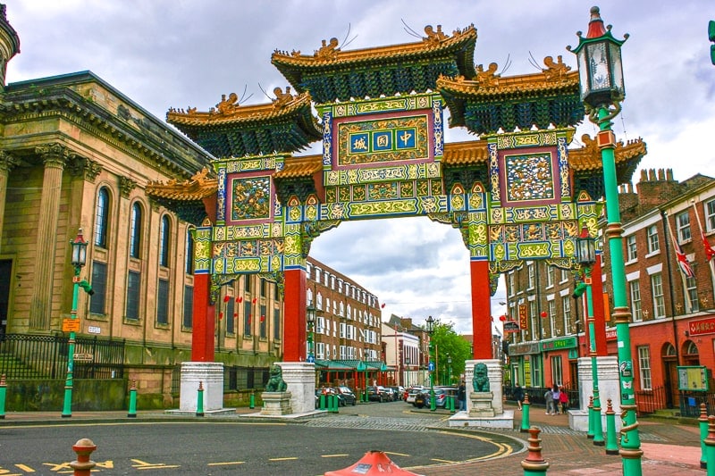 large Chinese gate to chinatown in liverpool
